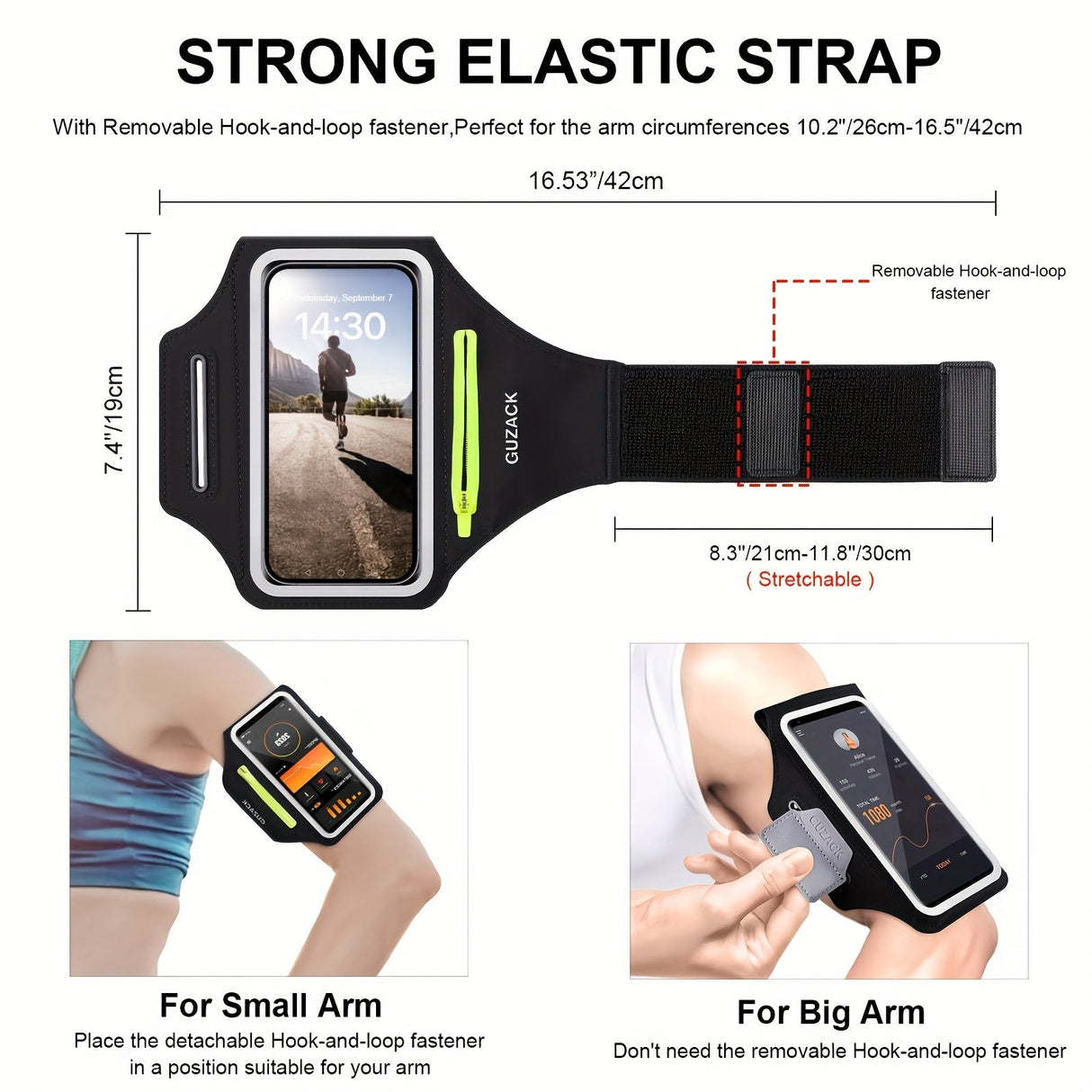 Sports Armband Phone Holder  Adjustable Running Band With Storage - Product detail 4