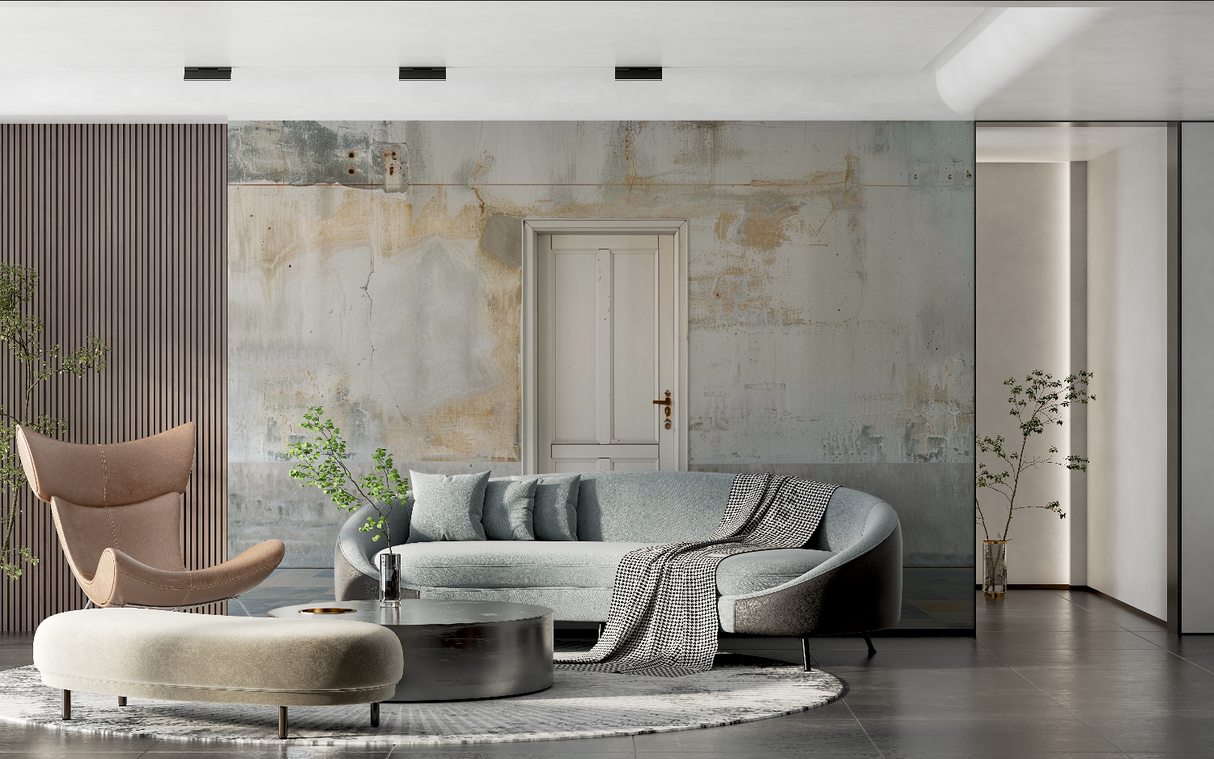 Industrial Mural Wallpaper | Vintage Door and Weathered Wall