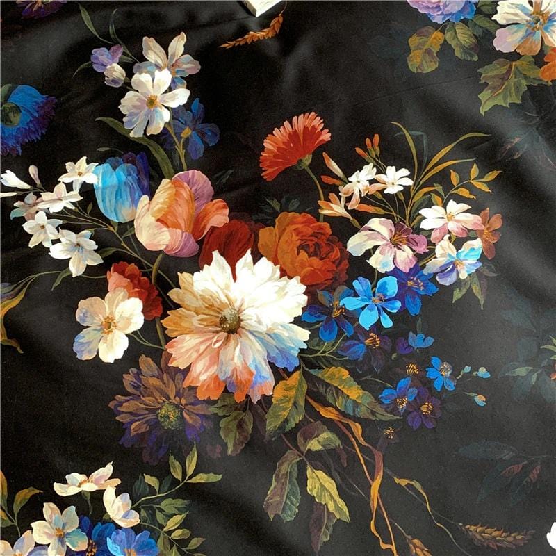 Floral Duvet Set  Egyptian Cotton Dark Botanical Print - Product detail 4