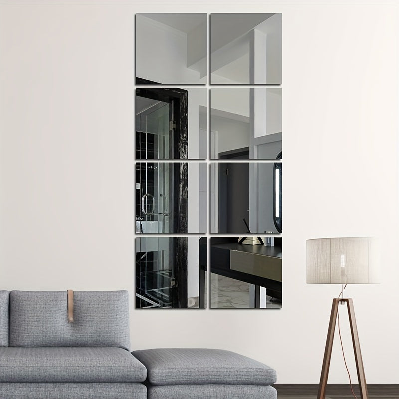 Modern Mirror Tiles  Self-Adhesive Acrylic Square Set - Product example