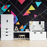 Geometric Mural Wallpaper | Modern 3D Triangle Design