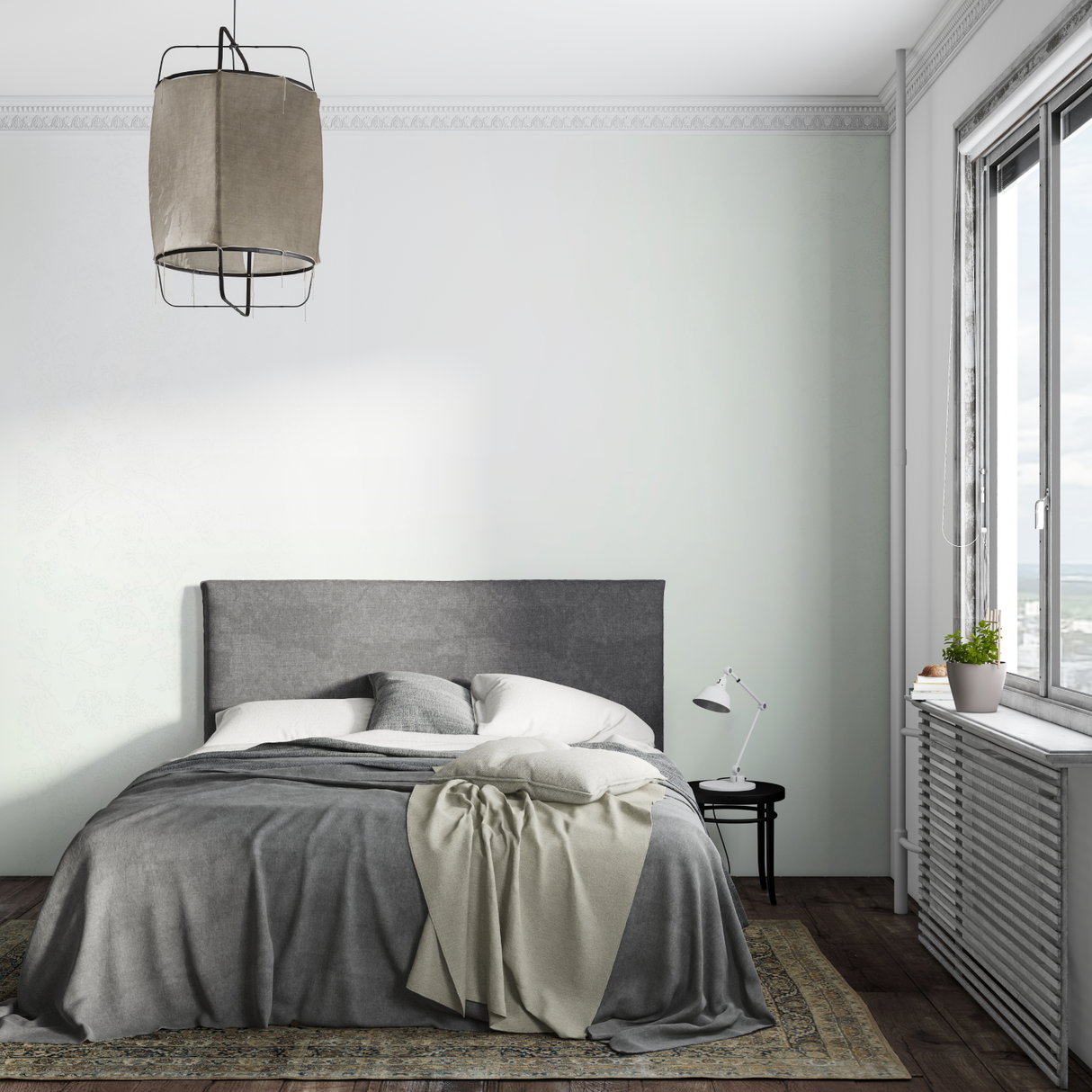 Modern Mural Wallpaper | Soft Mint Green Design
