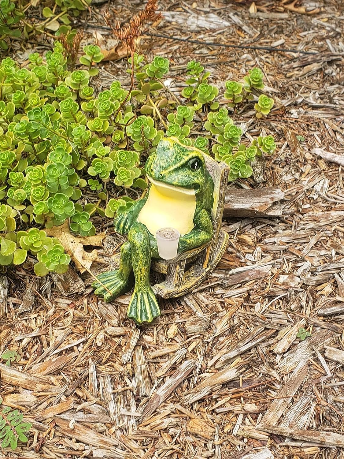 Solar Garden Frog Light  Hand-Painted Rocking Chair Design - Product detail 6