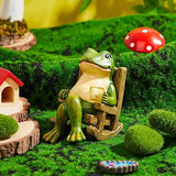 Solar Garden Frog Light  Hand-Painted Rocking Chair Design - Product detail 4