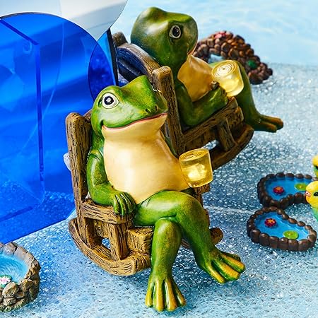 Solar Garden Frog Light  Hand-Painted Rocking Chair Design - Product detail 5