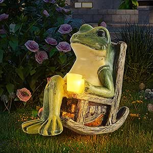 Solar Garden Frog Light  Hand-Painted Rocking Chair Design - Product detail 7