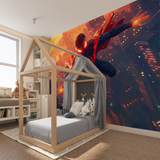 Spiderman Mural Wallpaper | Dynamic Superhero Action Scene