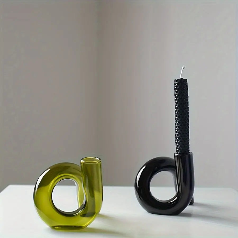 Curved Glass Vase  Modern Wave Design - Product detail 5