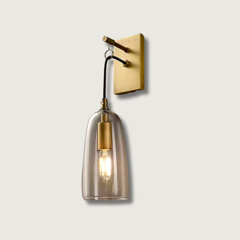 Modern Glass Wall Lamp  Brass Mount Design - Product showcase