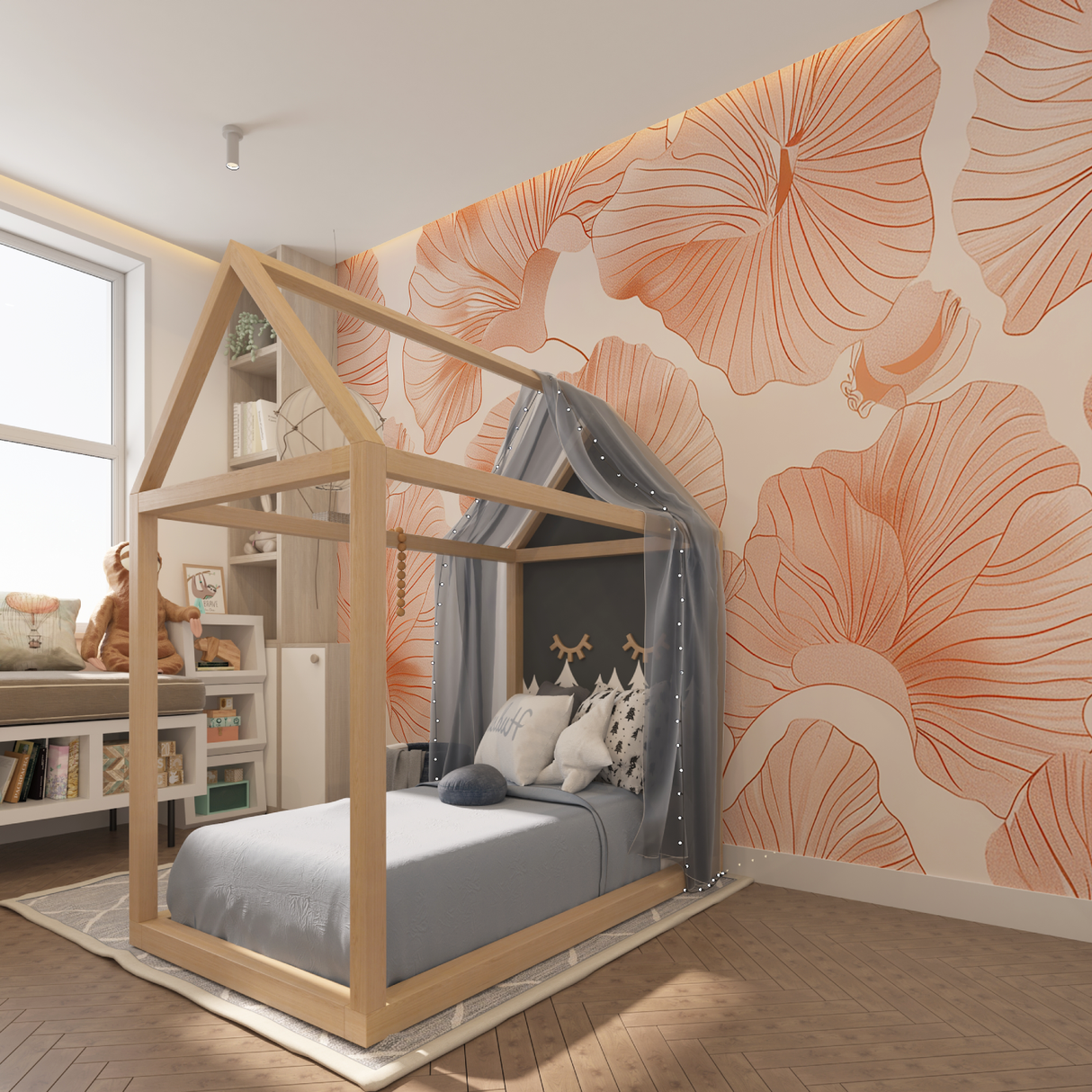 Floral Mural Wallpaper | Large Scale Terracotta Petals