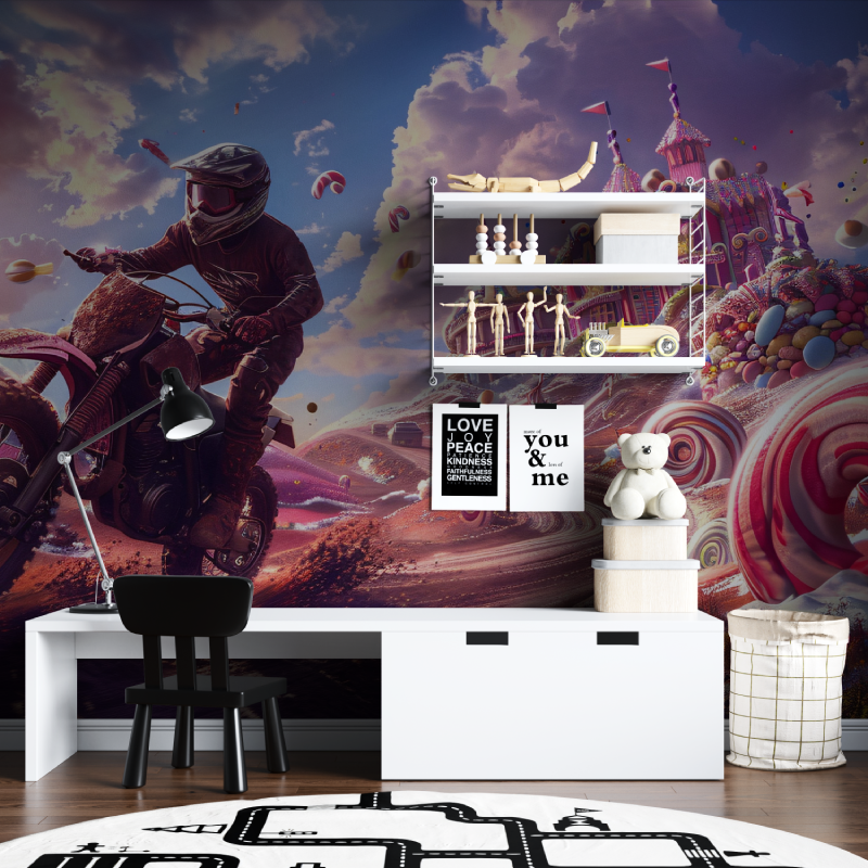 Sport Mural Wallpaper | Fantasy Motocross Adventure Castle
