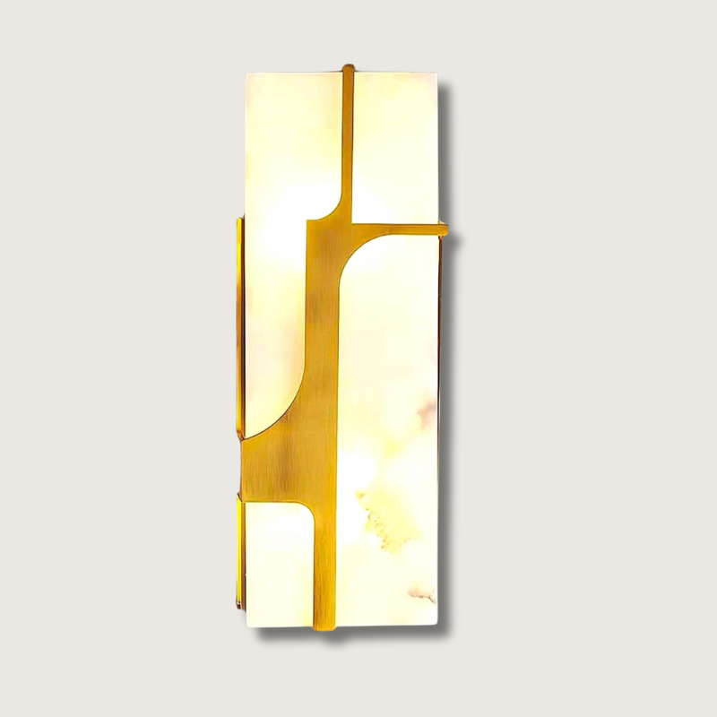 Modern Wall Sconce  Gold Frame Marble Design - Product showcase