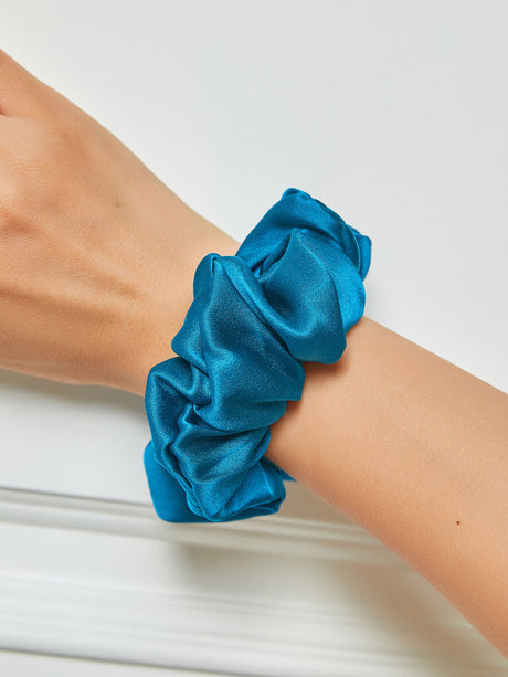 Silk Hair Scrunchie  Premium Mulberry Silk Navy - Product detail 26