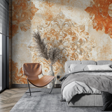 Vintage Mural Wallpaper | Terracotta Arabesque Pattern