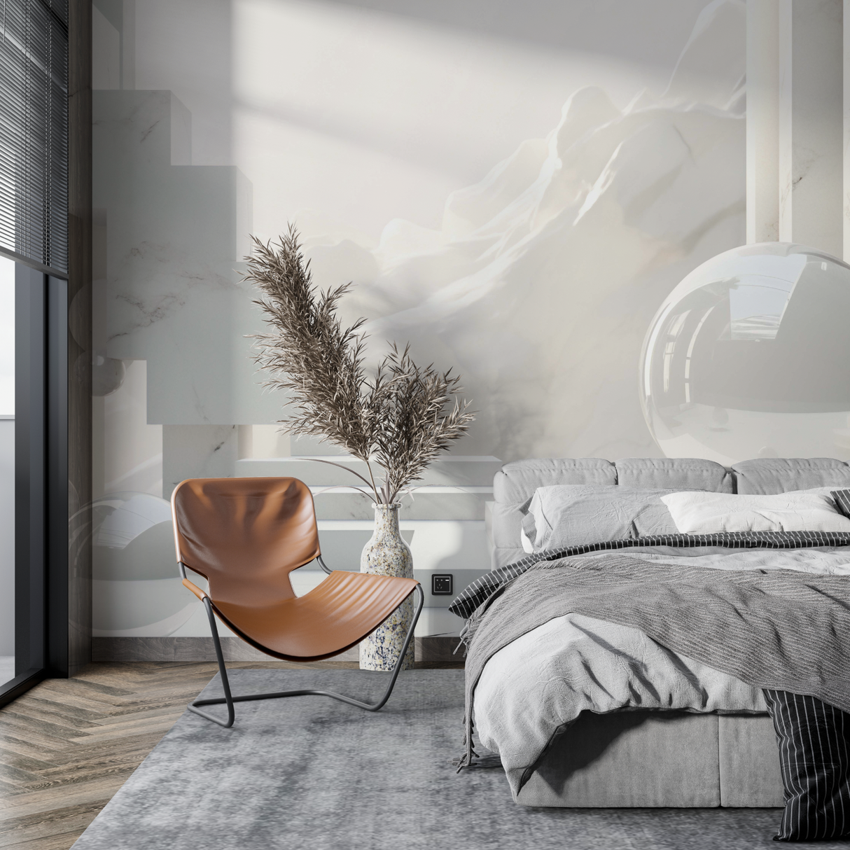 Marble Mural Wallpaper | Modern 3D Geometric Design