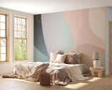 Abstract Mural Wallpaper | Pastel Geometric Curves Design