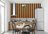 Striped Mural Wallpaper | Bold Orange and Black Design
