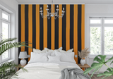 Striped Mural Wallpaper | Bold Orange and Black Design