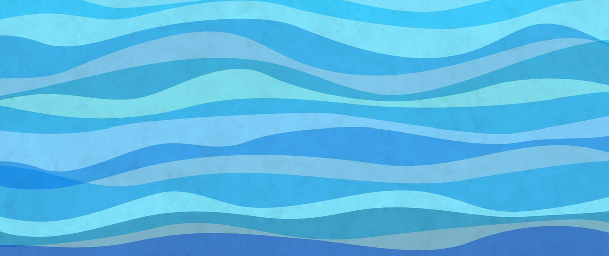 Ocean Wave Mural Wallpaper | Modern Blue Abstract Pattern