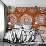 Mandala Mural Wallpaper | Terracotta Ethnic Design