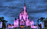 Princess Castle Mural Wallpaper | Magical Night Sky Design