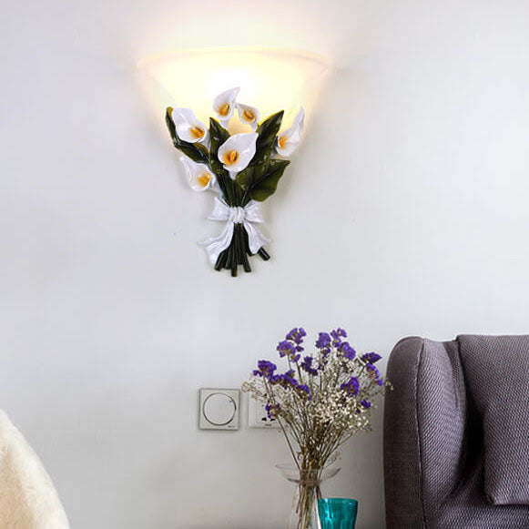 Floral Wall Sconce  Calla Lily Glass Design - Product detail 4