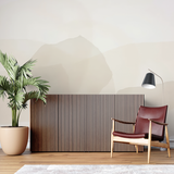 Mountain Mural Wallpaper | Minimalist Beige Abstract Design