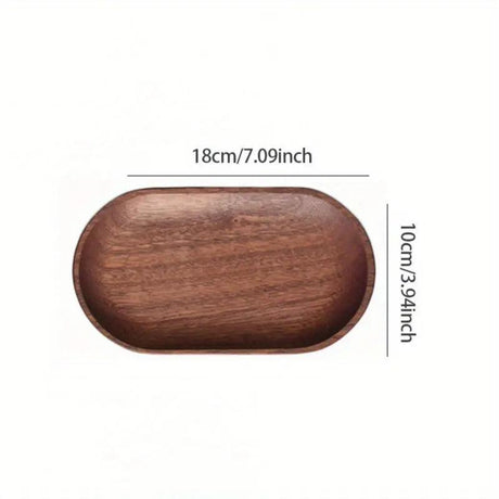 Minimalist Wooden Serving Tray  Oval Solid Wood Design - Product detail 4
