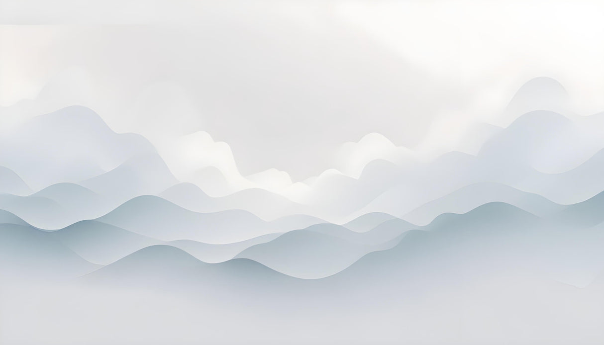Mountain Mural Wallpaper | Minimalist Gray Waves Design