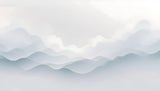 Mountain Mural Wallpaper | Minimalist Gray Waves Design