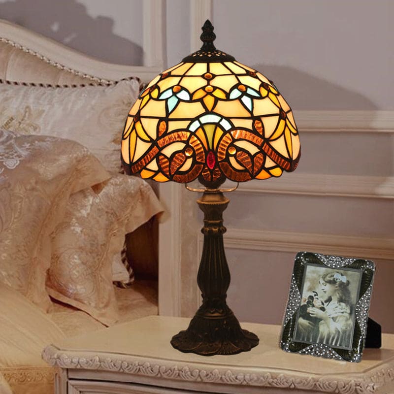 Tiffany Table Lamp  Mediterranean Glass Dome Design - Product detail 7