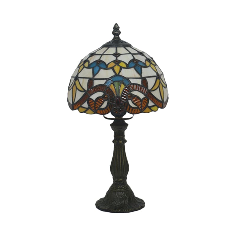 Tiffany Table Lamp  Mediterranean Glass Dome Design - Detailed view