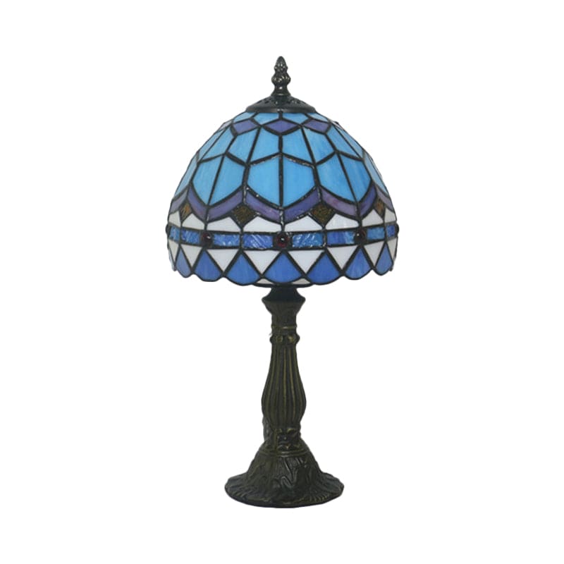 Tiffany Table Lamp  Mediterranean Glass Dome Design - Product example