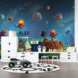 Gaming Mural Wallpaper | Pixel Art Space Adventure