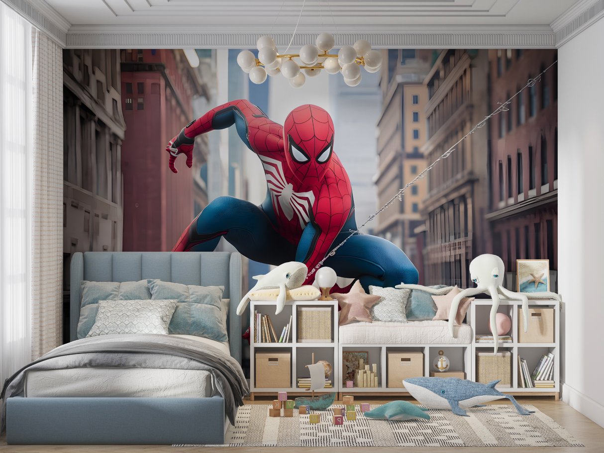 Superhero Mural Wallpaper | Spider-Man City Adventure