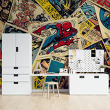 Comic Book Mural Wallpaper | Retro Superhero Collection