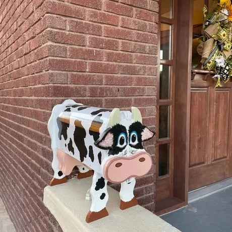 Animal Garden Mailbox  Hand-Painted Metal Cow Design - Product detail 5