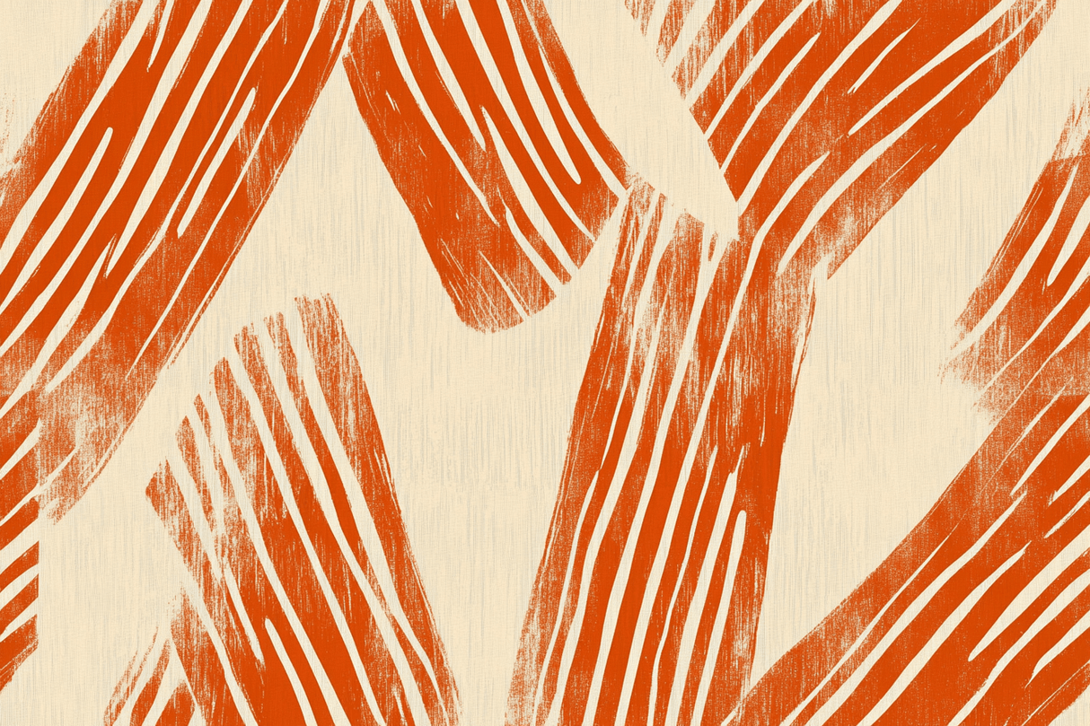 Abstract Mural Wallpaper | Terracotta Brushstroke Pattern