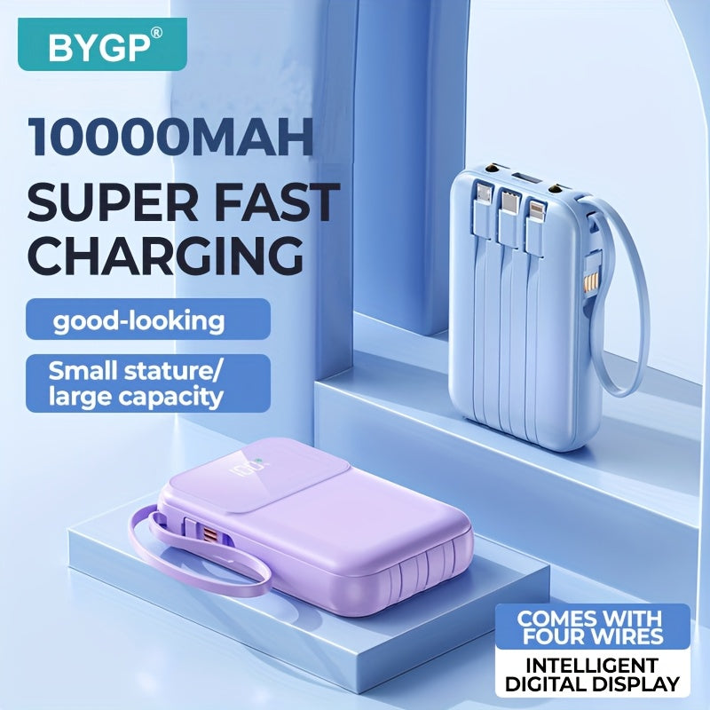 Compact Power Bank 10000mAh  Built-in Cables and LED Display - Product example