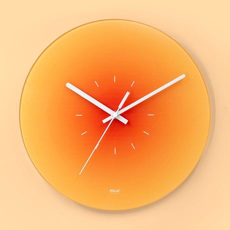 Modern Glass Wall Clock  Sunset Gradient Design - Product showcase
