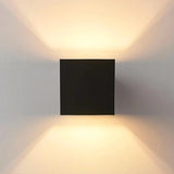 Modern Wall Light  Black Cube LED Motion Sensor - Detailed view