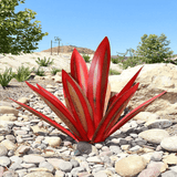 Metal Agave Garden Light  Turquoise Copper Outdoor Sculpture - Product detail 9