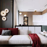 Modern Wall Light  White Glass Disc with Bronze Center - Product detail 9