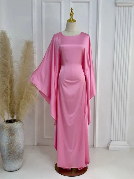 Elegant Maxi Dress  Flowing Cloak Sleeves Design - Product showcase
