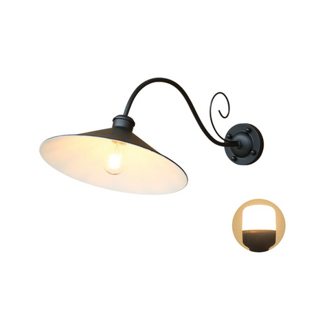 Vintage Wall Sconce  Black Metal Curved Arm Design - Product detail 7