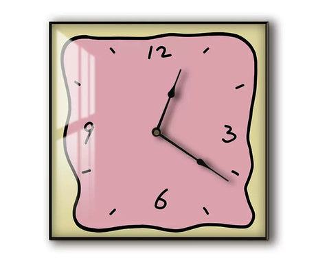 Modern Wall Clock  Pink Square Metal Design - Product detail 4