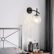 Modern Wall Sconce  Hammered Glass Globe Design - Detailed view