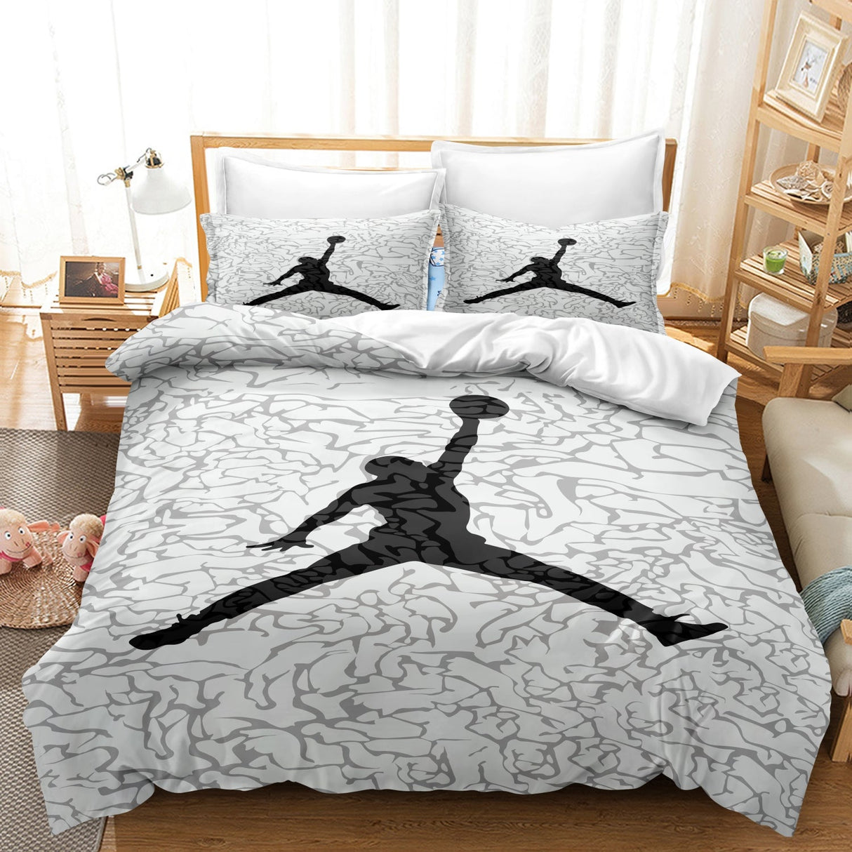 Basketball Duvet Set  Iconic Jump Design Pattern - Product showcase