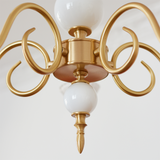 Classic Chandelier Light  Brass White Glass Design - Product detail 11