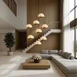 Modern Marble Pendant Light  Cascading 8-Head Staircase Chandelier - Product example